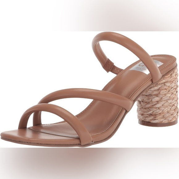 DV by Dolce Vita Shoes - DV Dolce Vita womens Myla Heeled Sandal tan nude strappy found heel straw sz 10